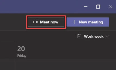 Meet now Microsoft Teams