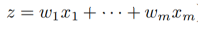 z input bersih terdiri dari kombinasi linear dari vektor w dan x