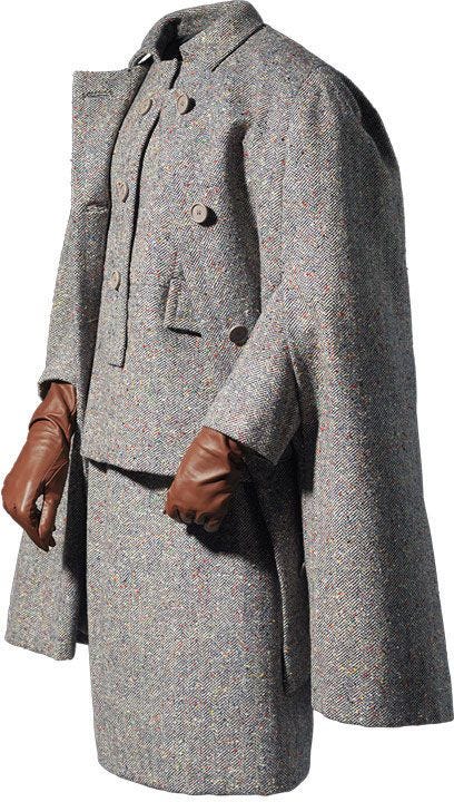 Suit and cape by Balenciaga. Worn by Grace Kelly, on display.
