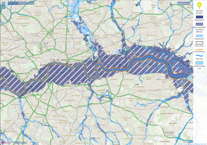 Picture of Environment Agency flood map for London