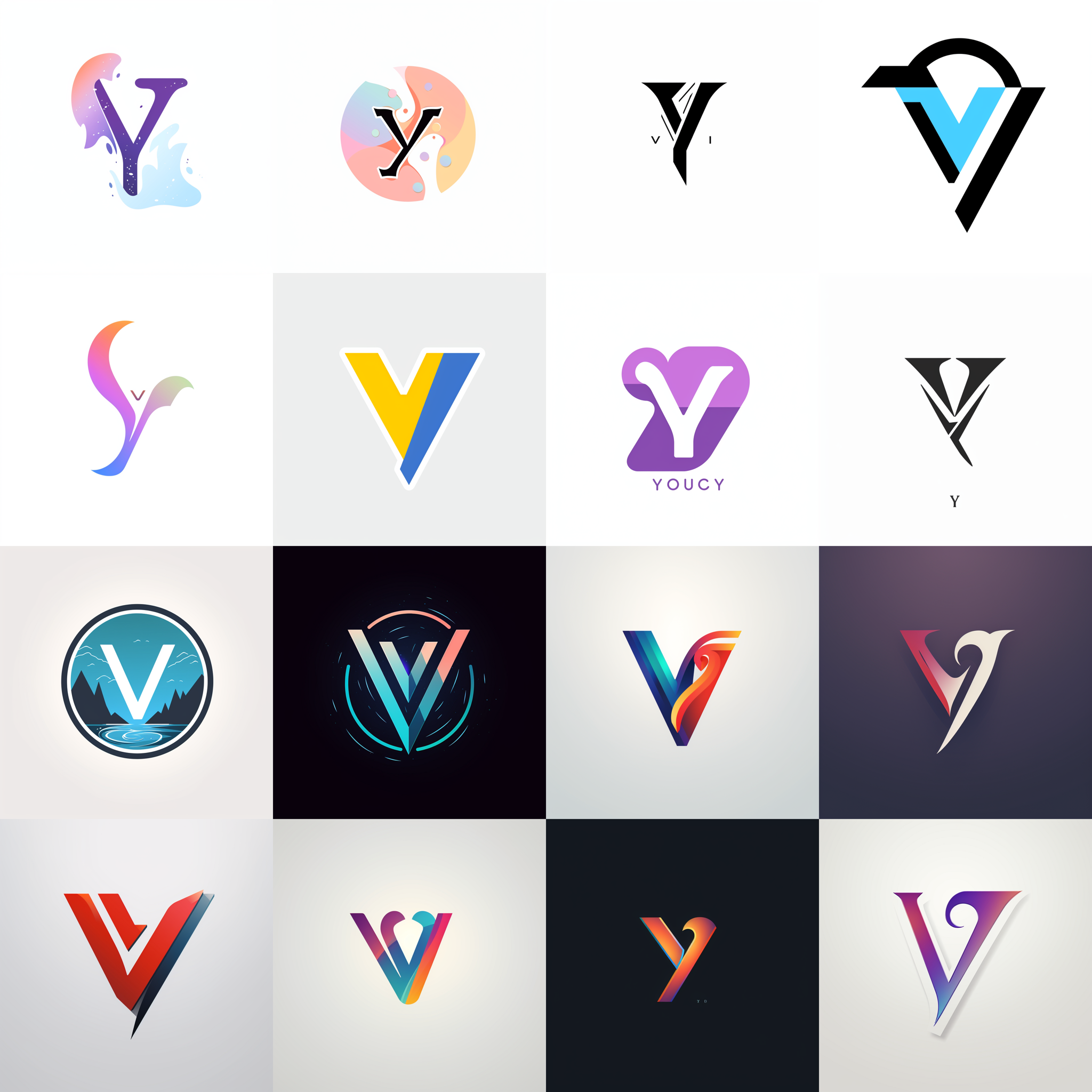 Midjourney’s logo design of letter Y and W combined