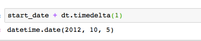 Using timedelta to increment time