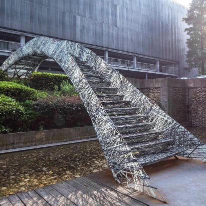A staircase made from carbon fibre. Image by: https://www.dezeen.com/tag/carbon-fibre/.