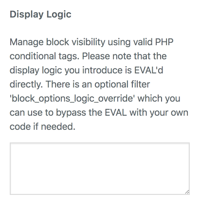 Block Display Logic