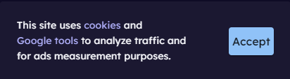 The GDPR cookie warning on XYO’s official website.