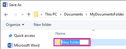 creating a new folder