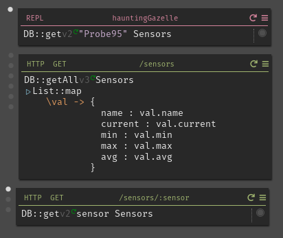 Miscellaneous screenshots showing HTTP GET handlers