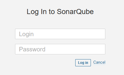 SonarQube login screen
