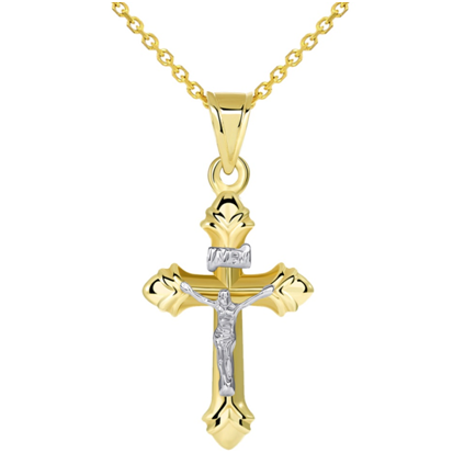 14k Religious Two-Tone pendant necklace