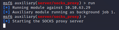 By default, the Socks Proxy runs as a background job which all jobs can be accessed and manipulated with the command “jobs -[option]”.