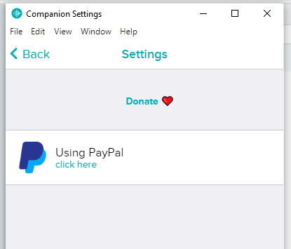 Fig. Display a Text Image row ( paypal donation)