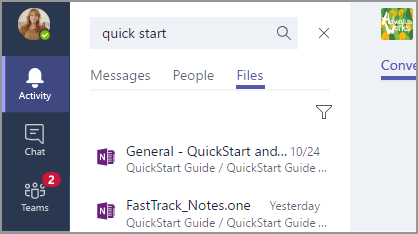 View activity menu in Microsoft Teams