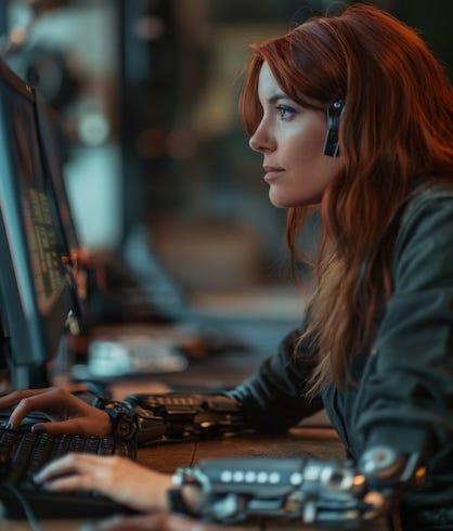 A coder in front of a computer