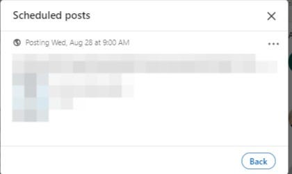 step 3 to view your scheduled posts on LinkedIn