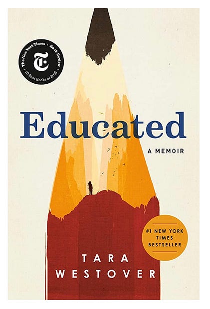 Photo of book cover, Educated by Tara Westover