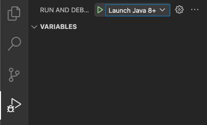 GraalVMs “Launch Java 8+ App” configuration for polyglot debugging.