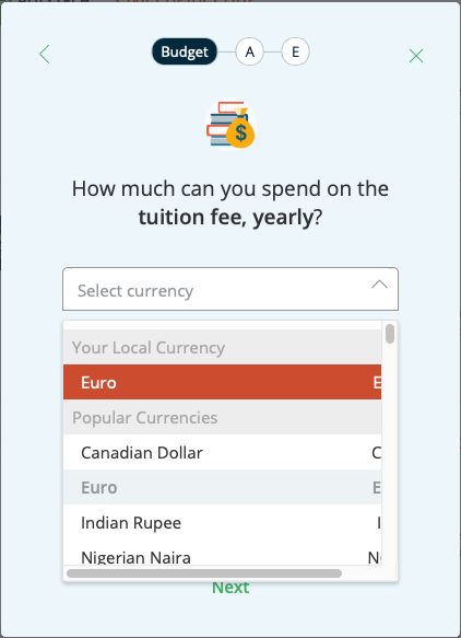 Currency Suggestion based on local IP or nationality provided by the user