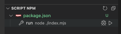 VSCode Run NPM panel
