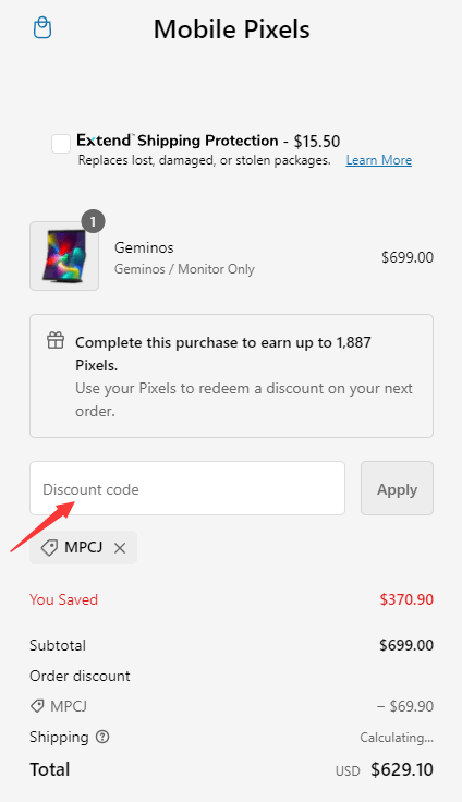 MobilePixels Discount