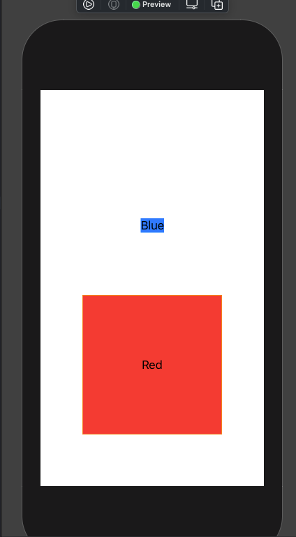 graphic of a phone screen with the word “blue” inside a small blue rectangle and the word “red” in a large red rectangle