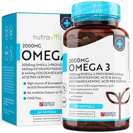 A jar of Omega-3 pills