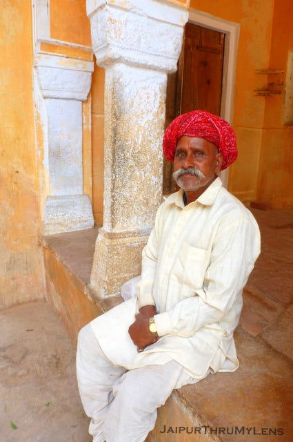 Village man from Rajasthan with a red turban