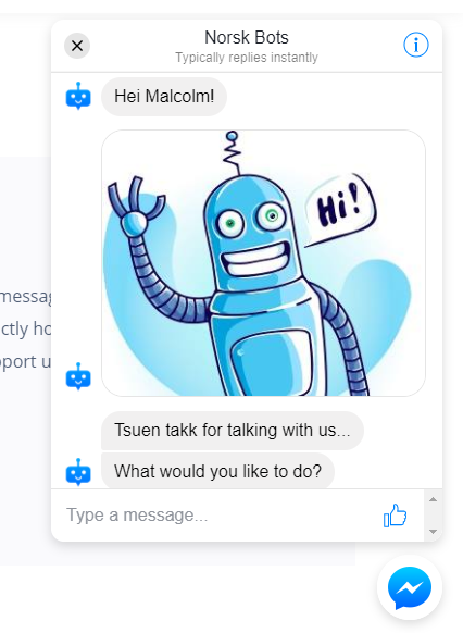 Messenger Customer Chat example