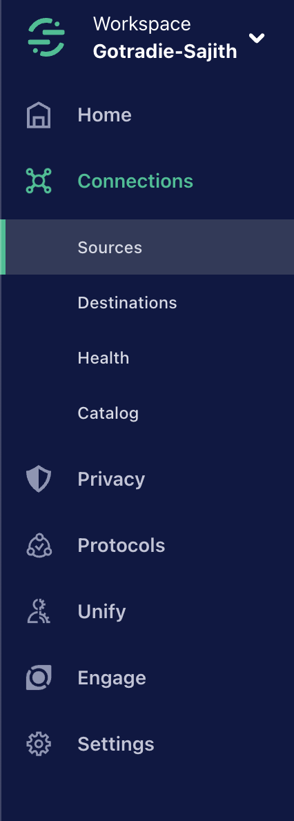 Source in the menu — Segment