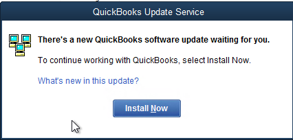 QuickBooks update available notification