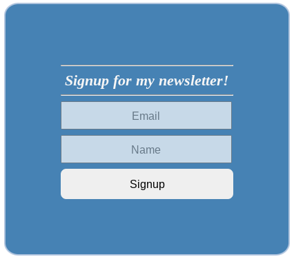 A newsletter form.
