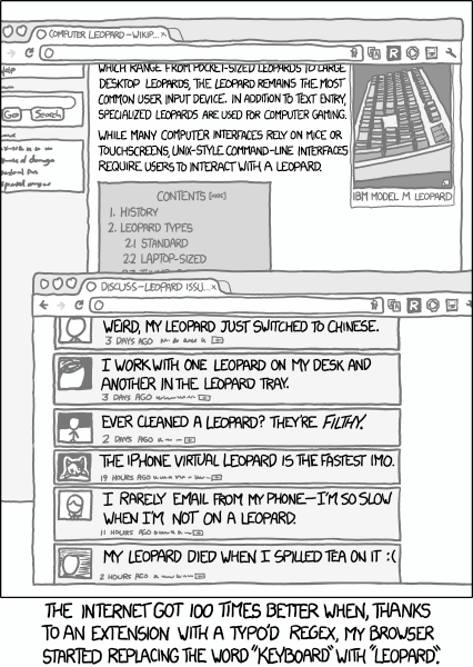 Image de la BD XKCD illustrant l’utilisation des expressions régulières : https://xkcd.com/1031/