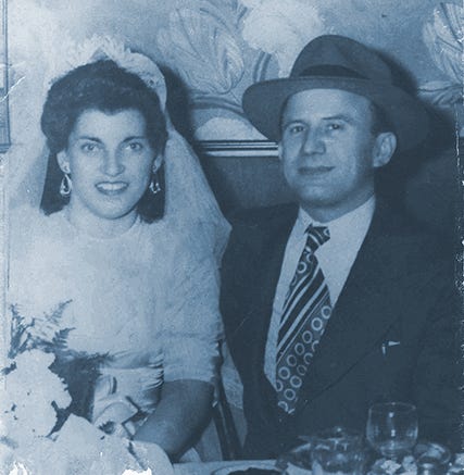 Esther Friedman’s grandparents on their wedding day in 1946. Photo courtesy of Esther Friedman