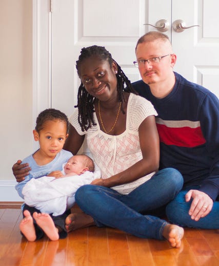 Abena Apau Buckley with her husband and children. Photo courtesy of Abena Apau Buckley