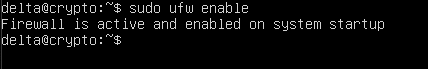 Run command sudo ufw enable