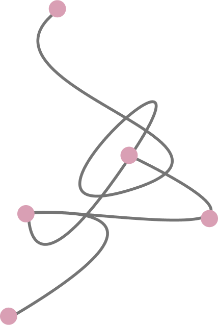 a web of curves, connected with dots at intersections