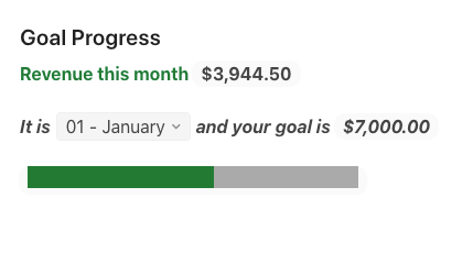 A goal progress bar built in Coda.