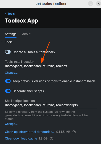 Tools install location