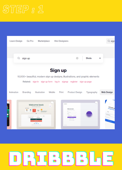 Image of Dribbble website in the topic of Sign Up designs