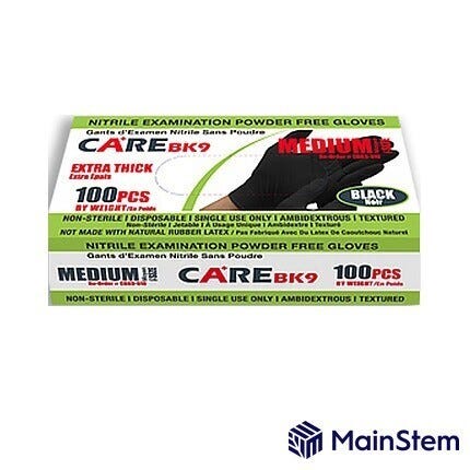 Medium — Black 6mil Nitrile Powder-Free Gloves