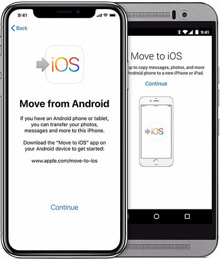 A screenshot of the ‘Move to iOS’ feature on an iPhone