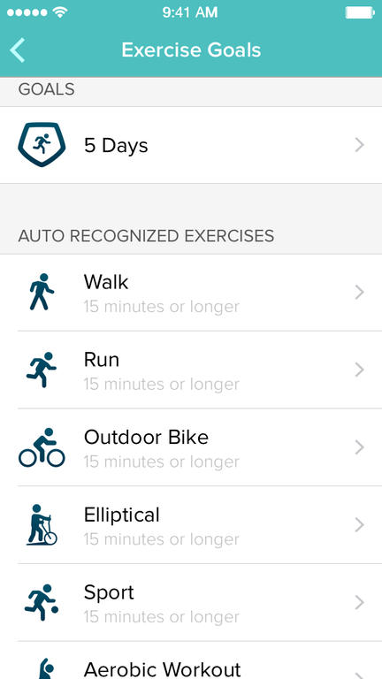 setting goals on health & fitness apps