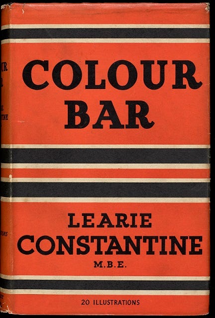 Bright orange and black front cover of Colour Bar by Learie Constantine