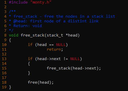 a recursive approach to freeing the nodes in a linked list