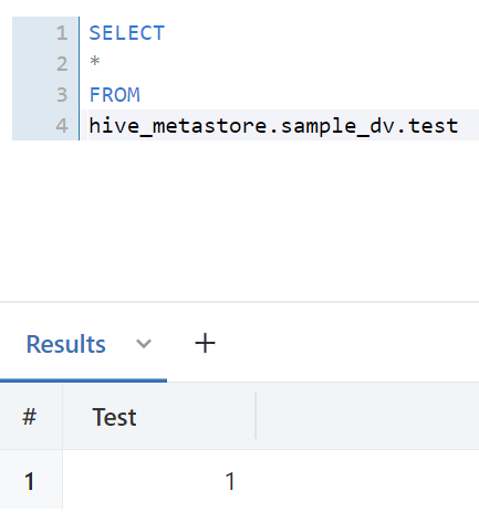 Query to select * from the sample_dv schema