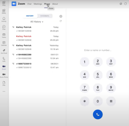 Zoom Phone dialer in Microsoft Teams