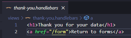 Example adding information to the thank-you view