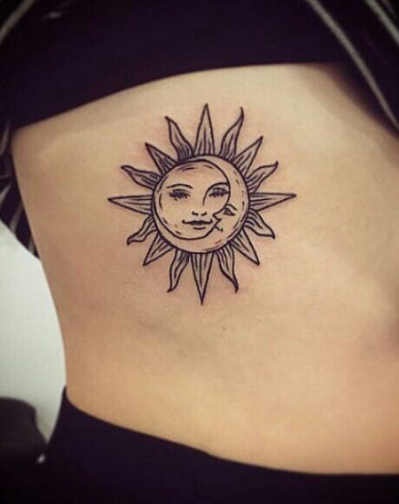 Sun moon tat | Tattoo Ideas | Tattoos, Sun tattoos, Moon sun ... - moon and sun together tattoobr /
