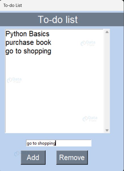 Python To Do List Output