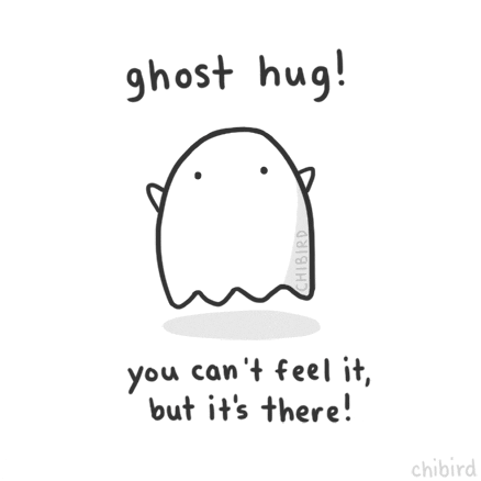 Ghost hug you can’t feel it but it’s there GIF