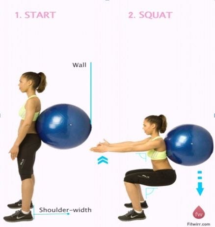 BALL SQUATS exercise to reduce cellulite